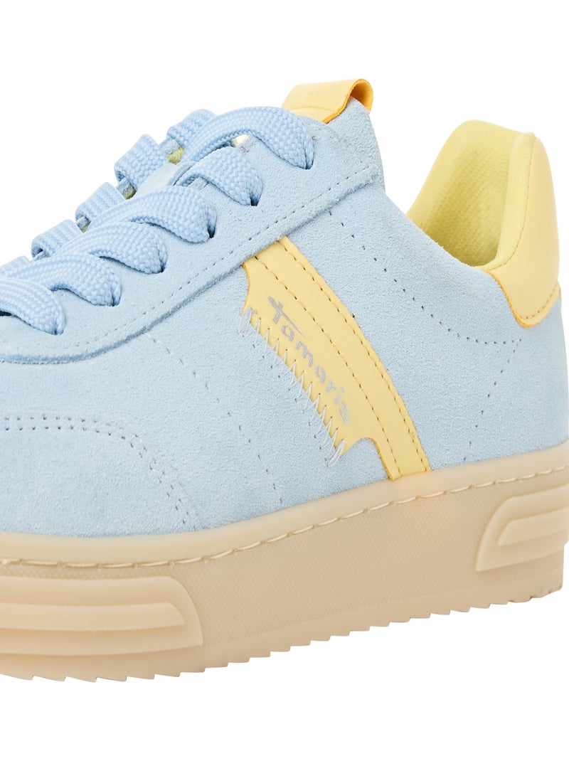 Basket Basse Cuir Tamaris Bleu clair - Kiabi