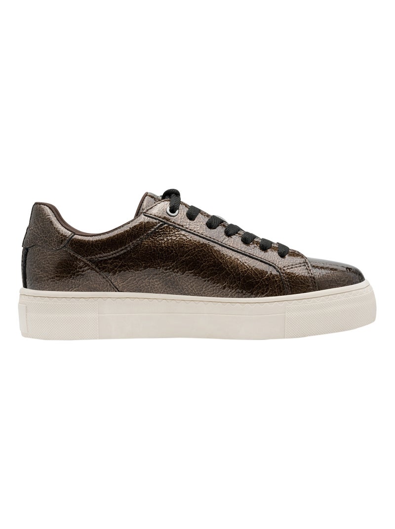 Basket Basse Cuir Tamaris Marron - Kiabi