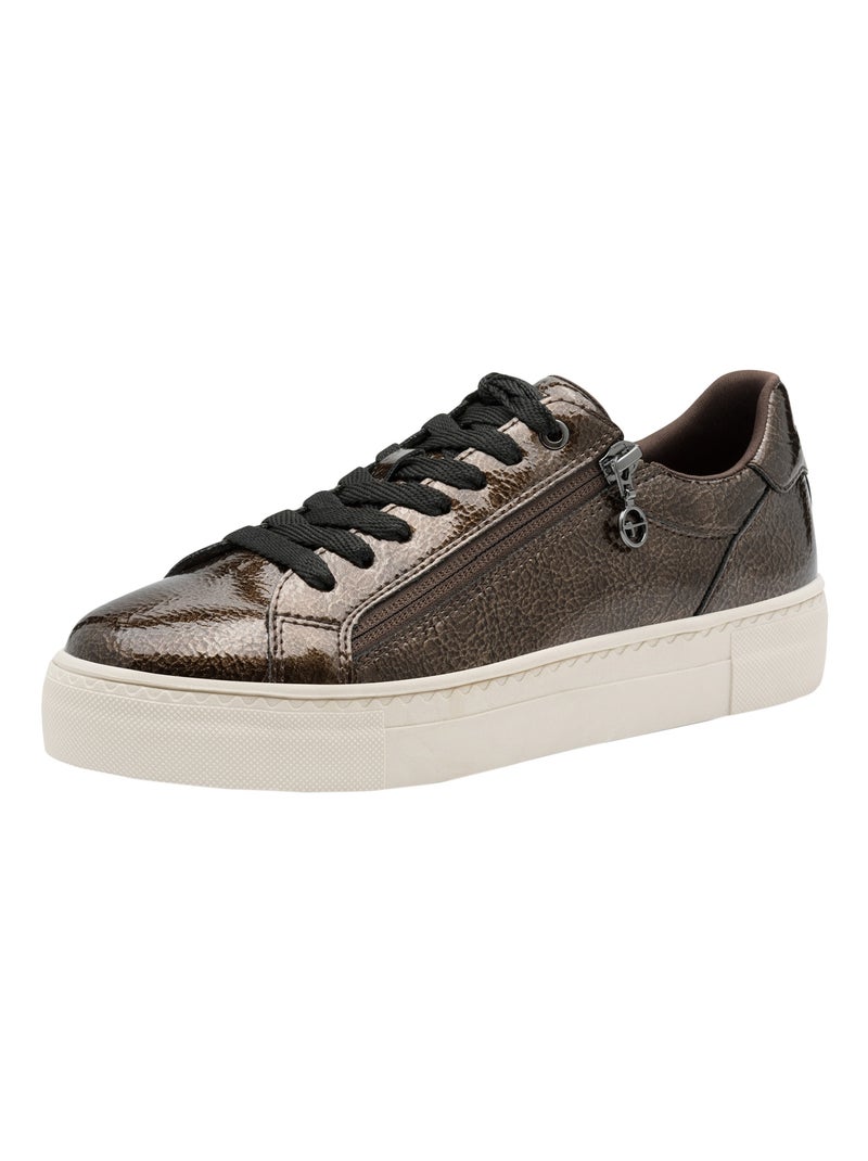 Basket Basse Cuir Tamaris Marron - Kiabi