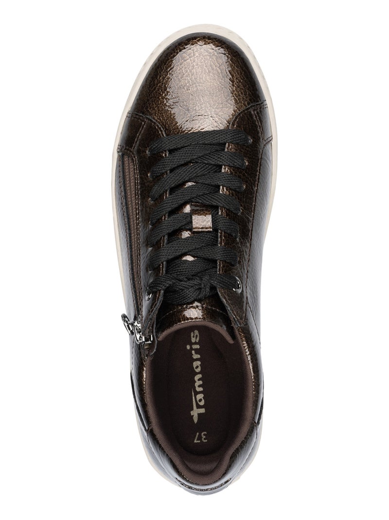 Basket Basse Cuir Tamaris Marron - Kiabi