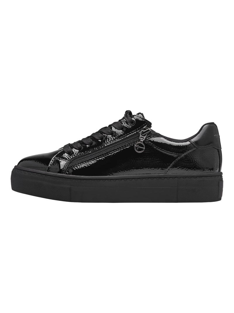 Basket Basse Cuir Tamaris Noir - Kiabi