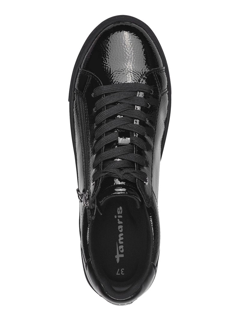 Basket Basse Cuir Tamaris Noir - Kiabi