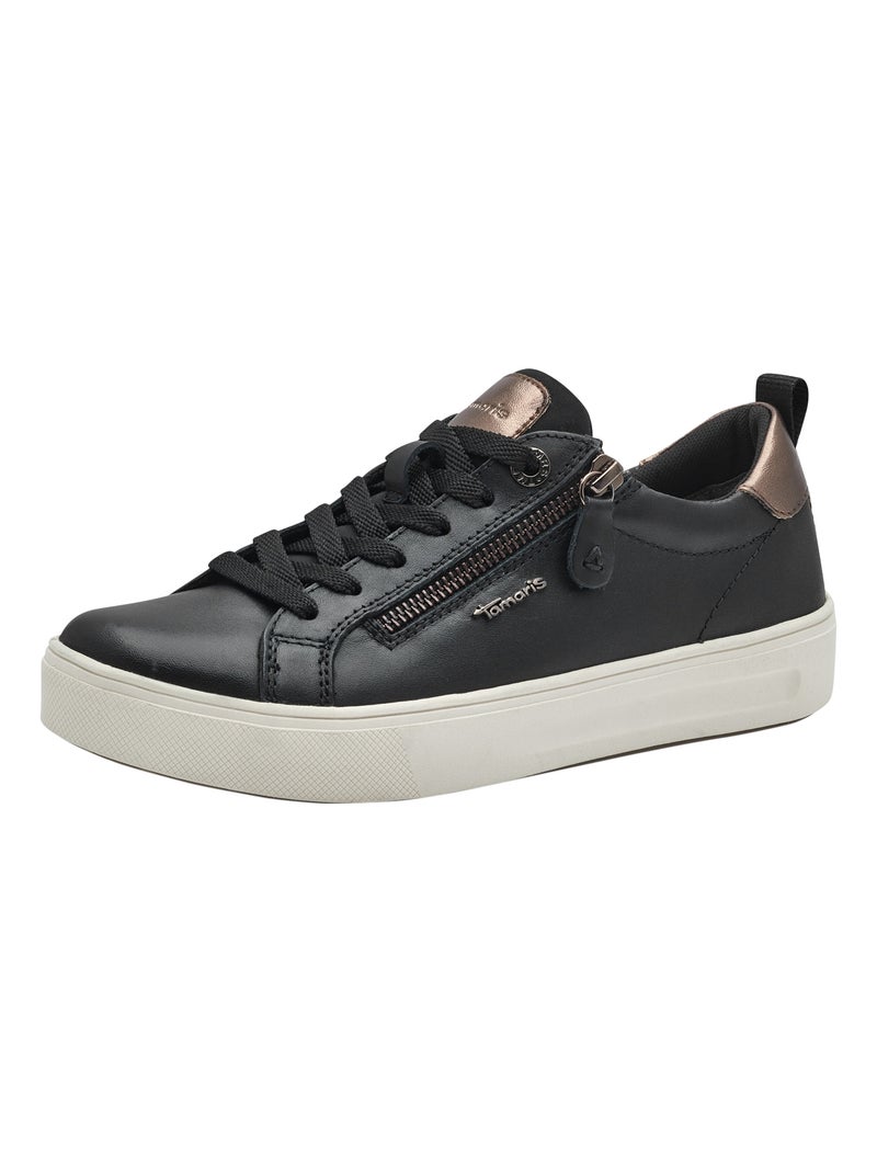 Basket Basse Cuir Tamaris Noir - Kiabi