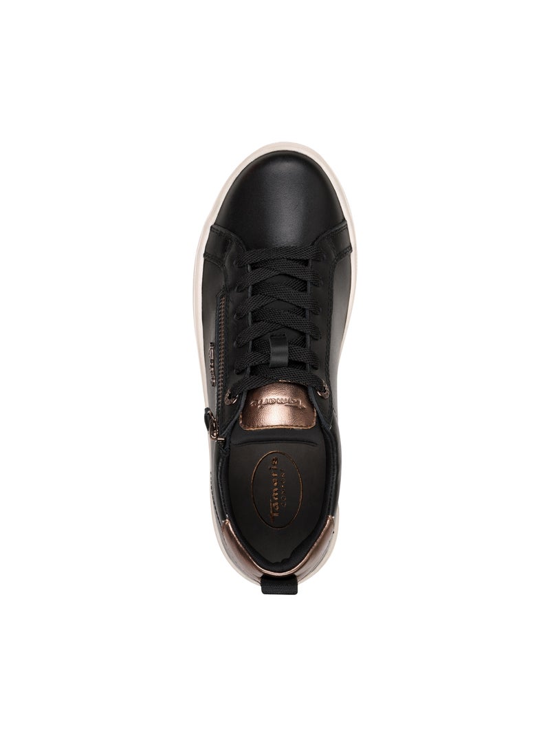 Basket Basse Cuir Tamaris Noir - Kiabi