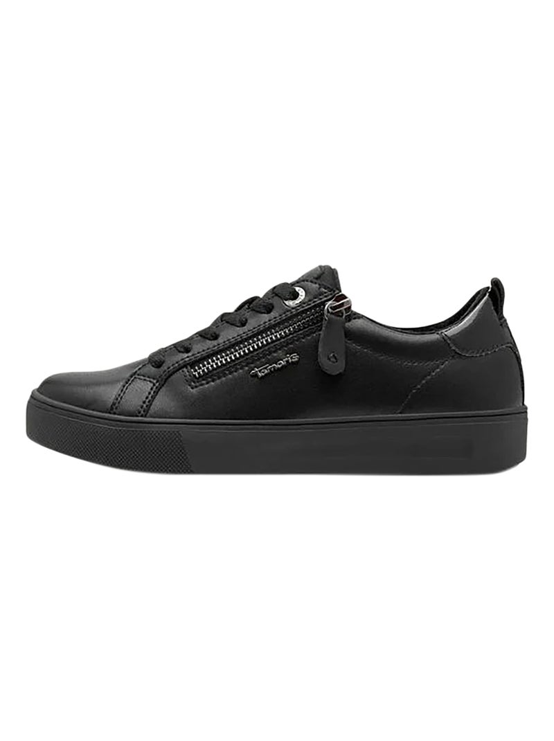 Basket Basse Cuir Tamaris Noir - Kiabi