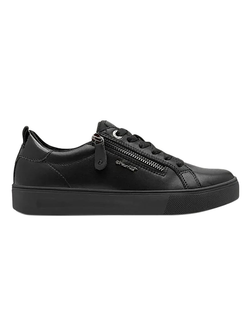 Basket Basse Cuir Tamaris Noir - Kiabi