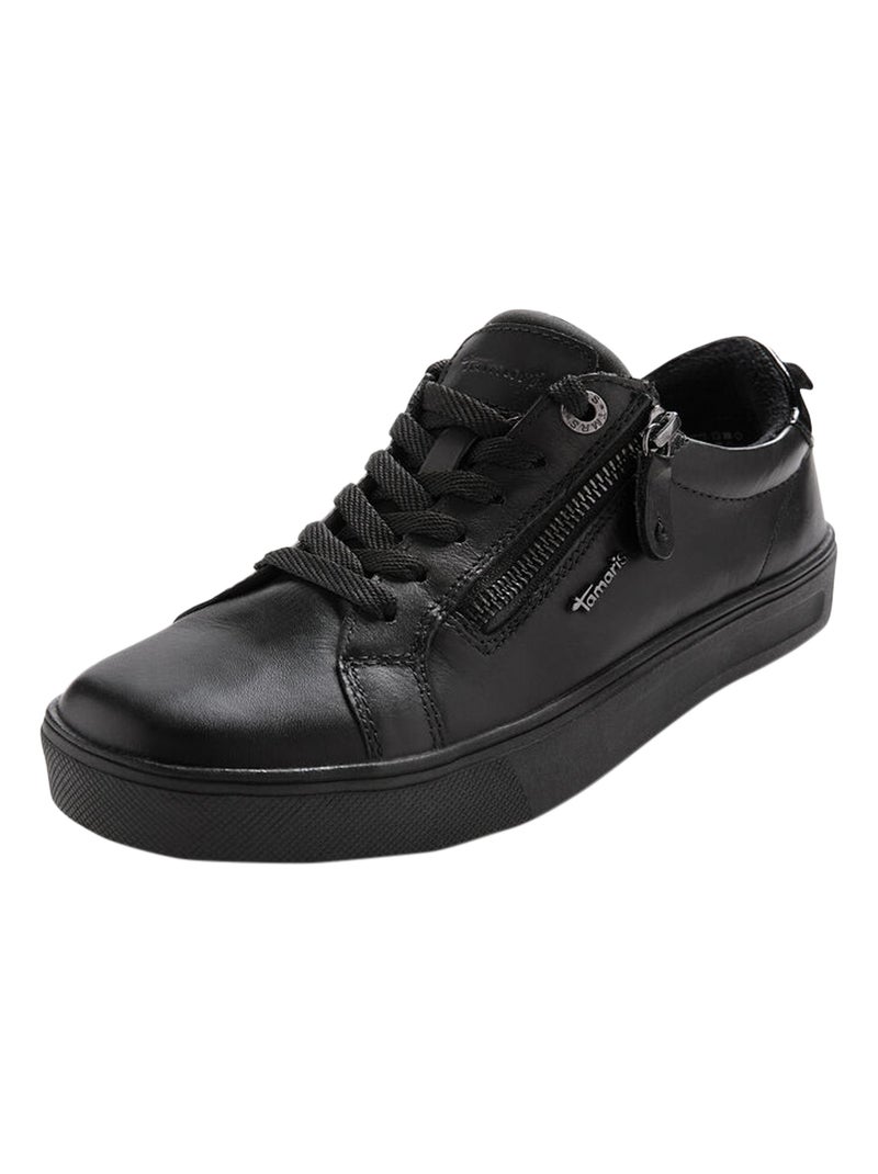 Basket Basse Cuir Tamaris Noir - Kiabi