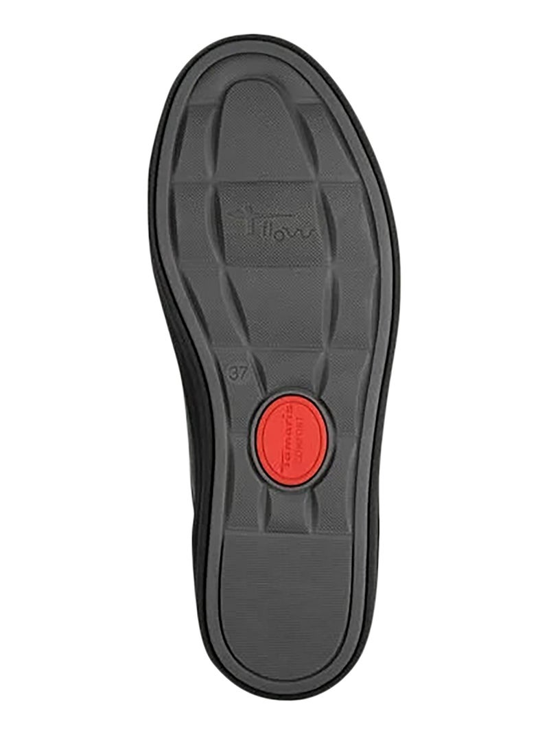 Basket Basse Cuir Tamaris Noir - Kiabi