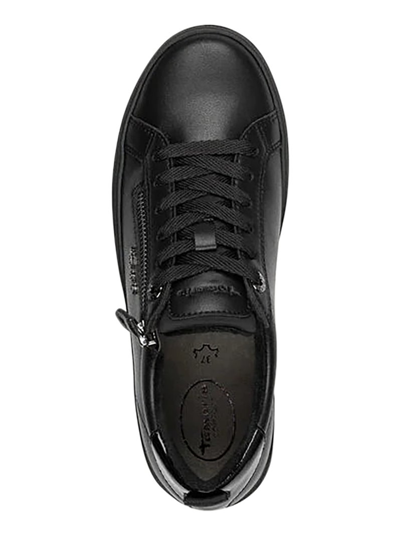 Basket Basse Cuir Tamaris Noir - Kiabi