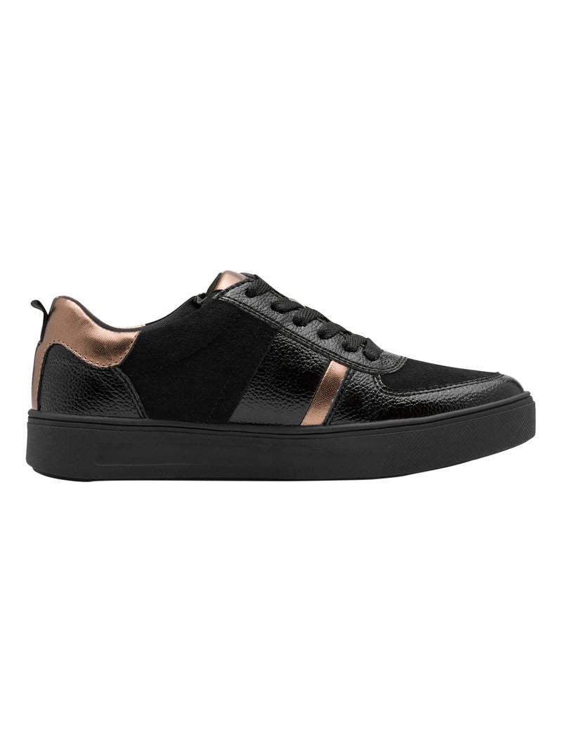 Basket Basse Cuir Tamaris Noir - Kiabi