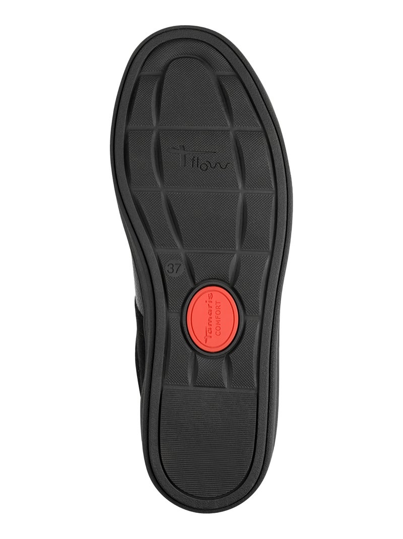 Basket Basse Cuir Tamaris Noir - Kiabi