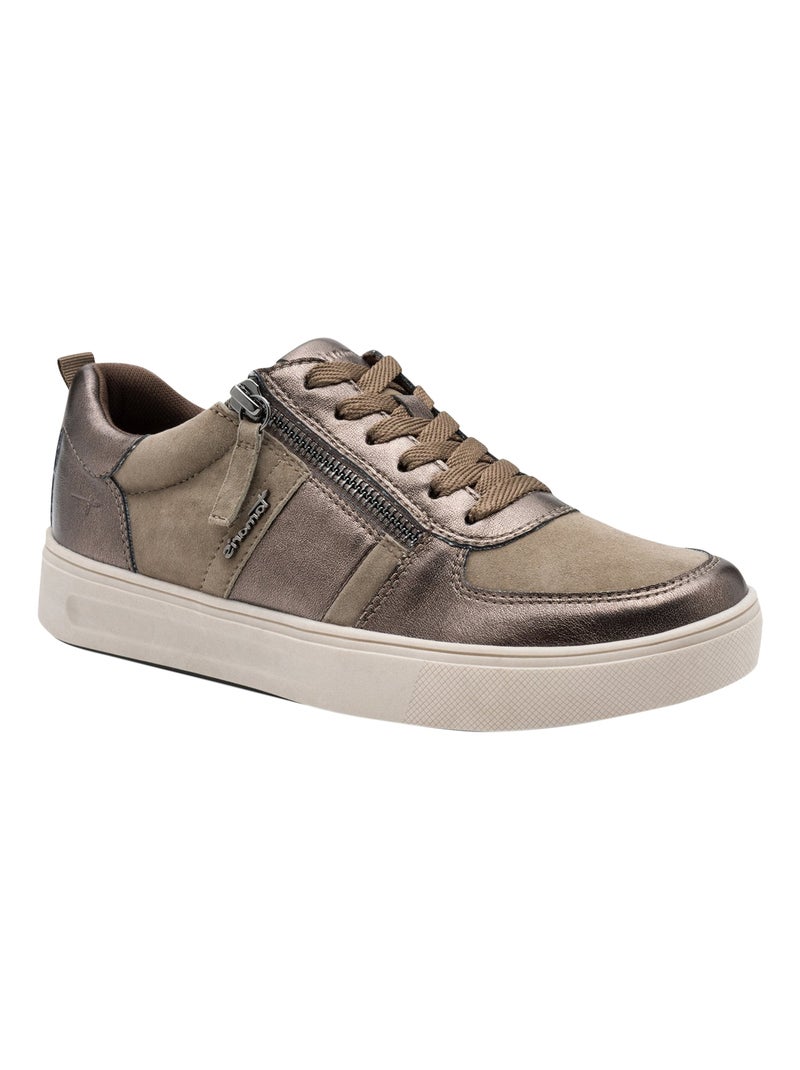 Basket Basse Cuir Tamaris Noir - Kiabi