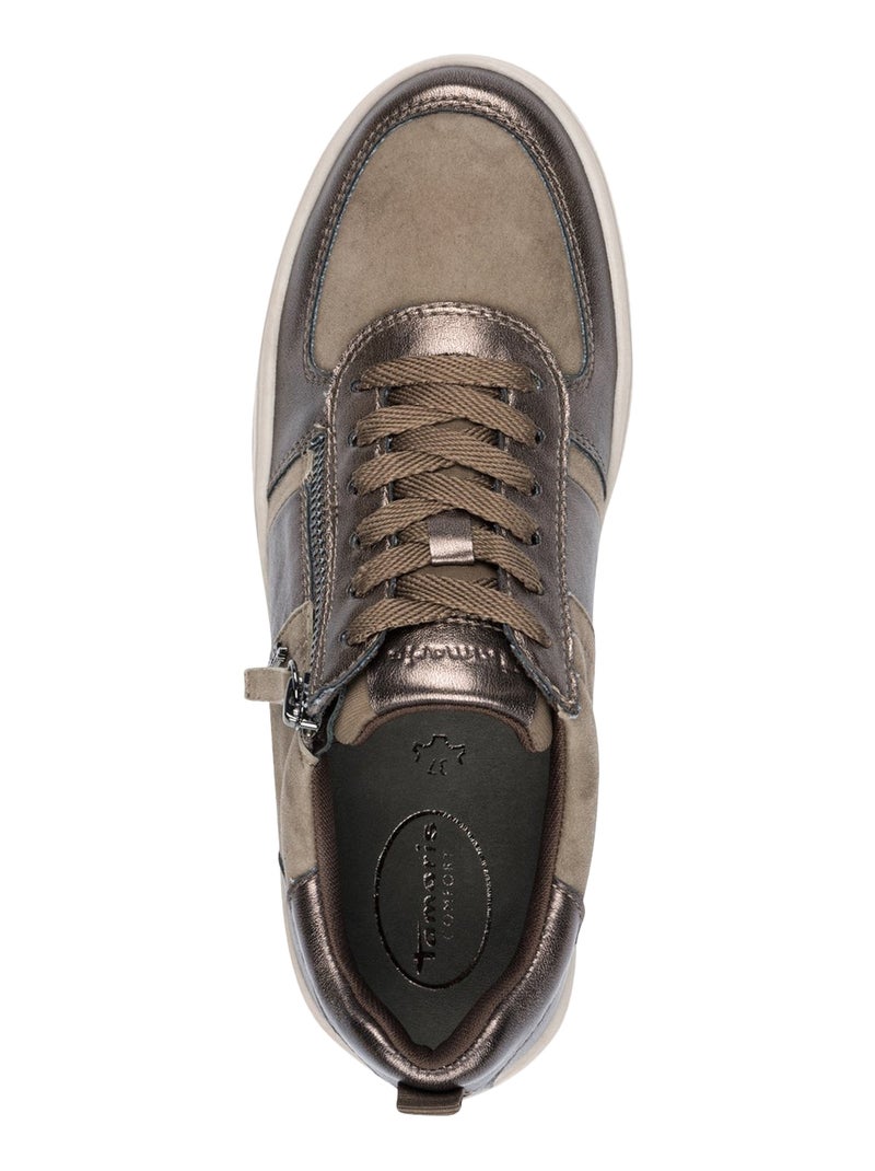 Basket Basse Cuir Tamaris Noir - Kiabi