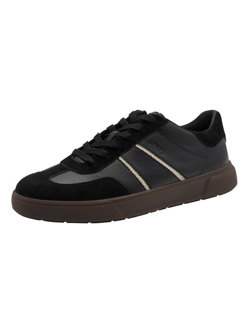 Basket Basse Cuir Tamaris Noir - Kiabi