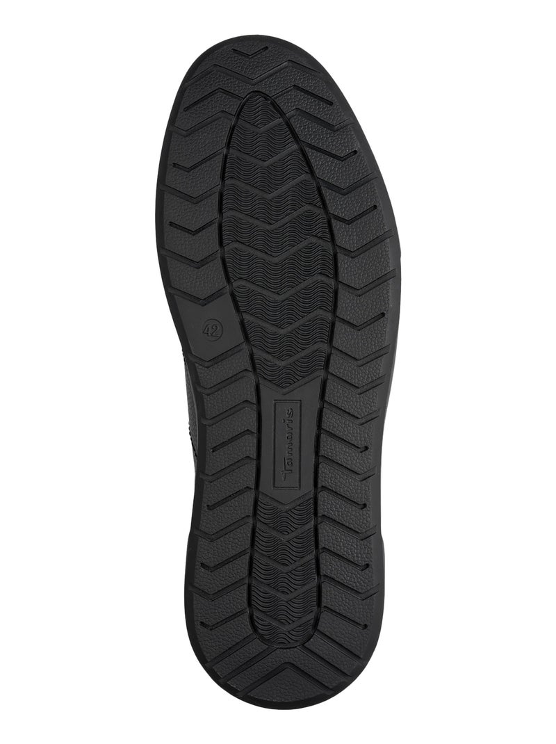 Basket Basse Cuir Tamaris Noir - Kiabi
