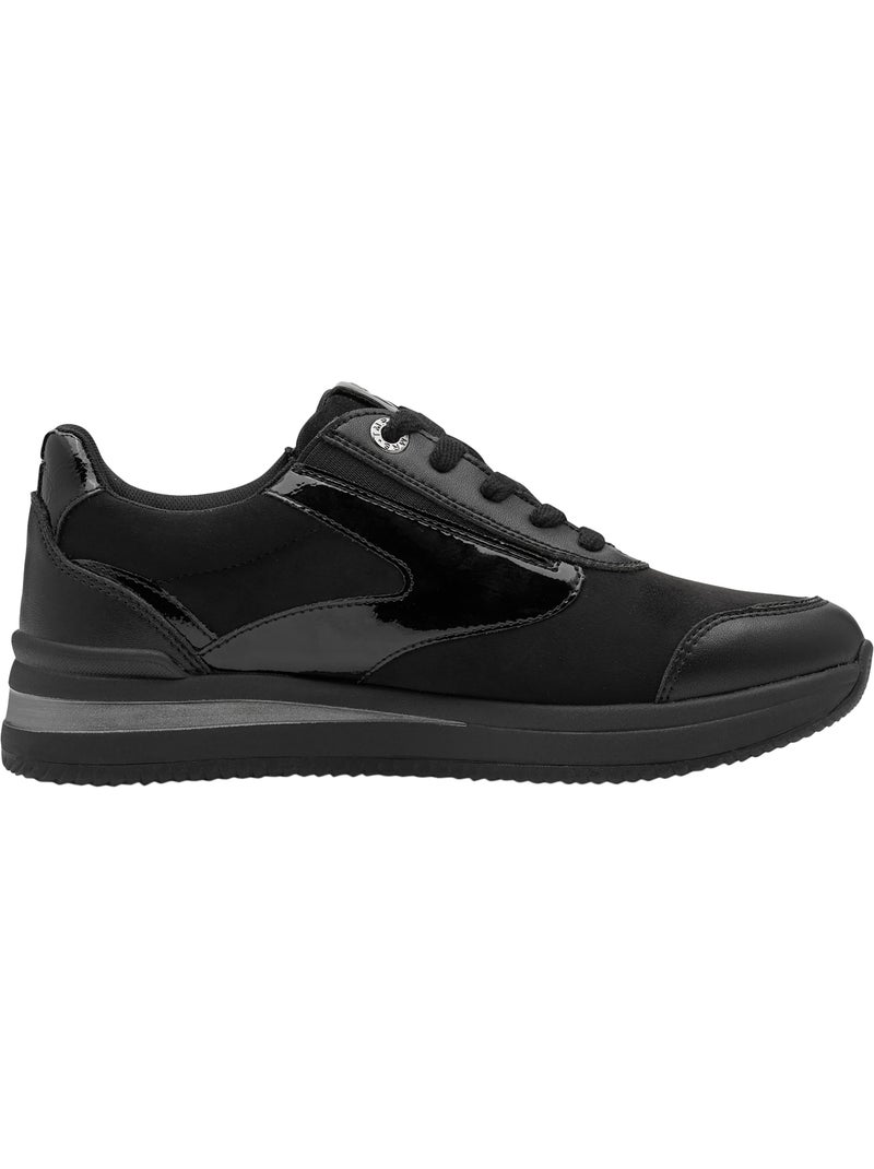 Basket basse cuir tamaris Noir - Kiabi