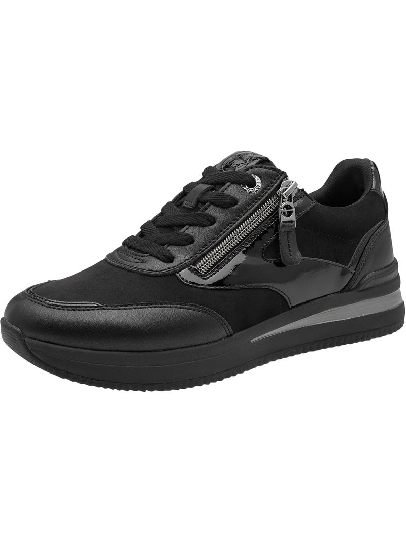 Basket basse cuir tamaris Noir - Kiabi