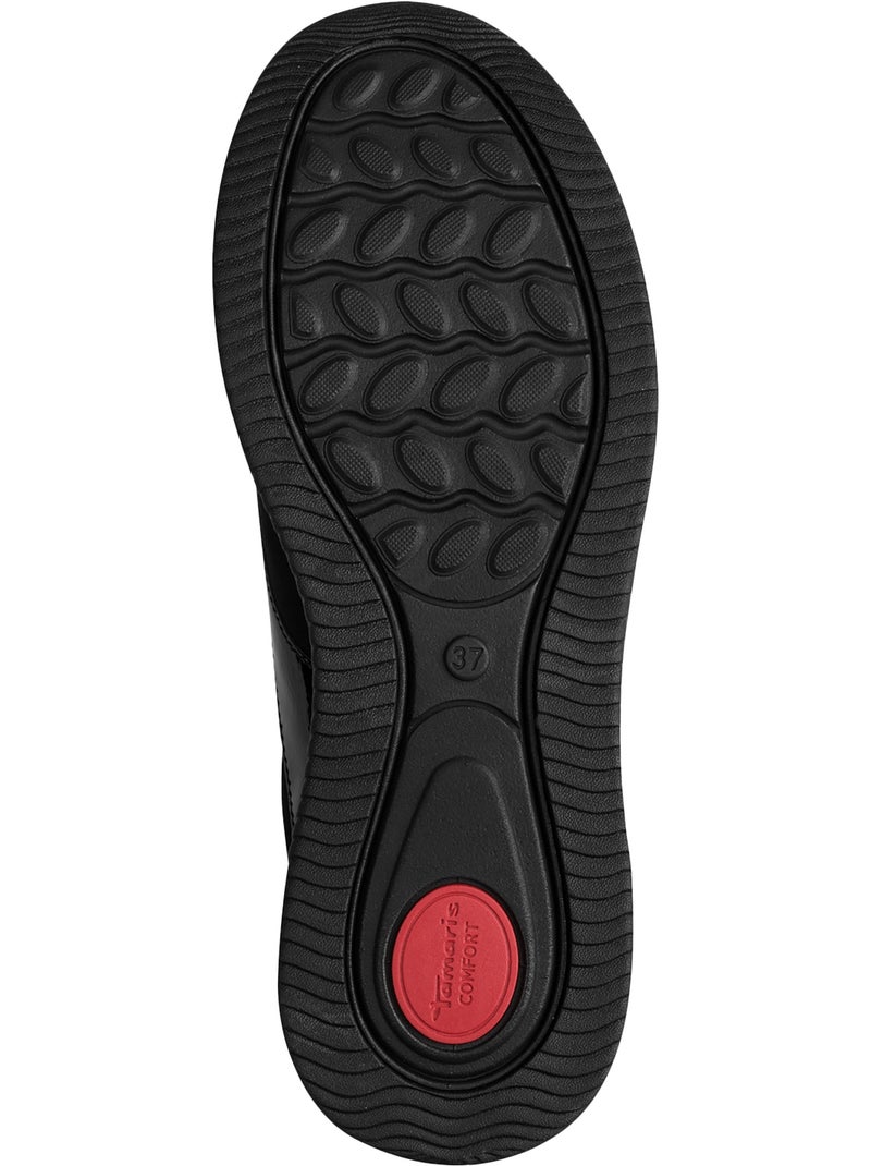 Basket basse cuir tamaris Noir - Kiabi