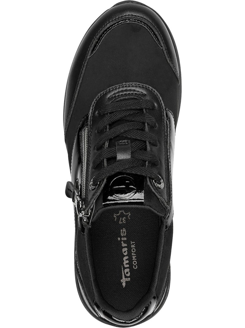 Basket basse cuir tamaris Noir - Kiabi