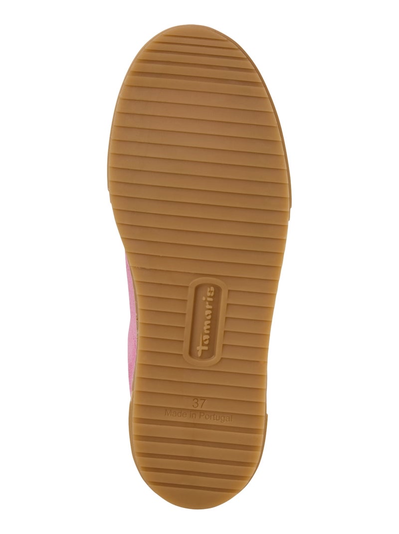Basket Basse Cuir Tamaris Rose - Kiabi