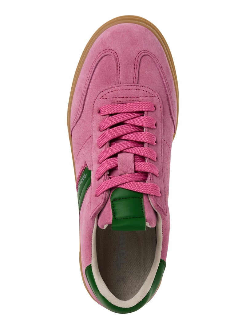 Basket Basse Cuir Tamaris Rose - Kiabi