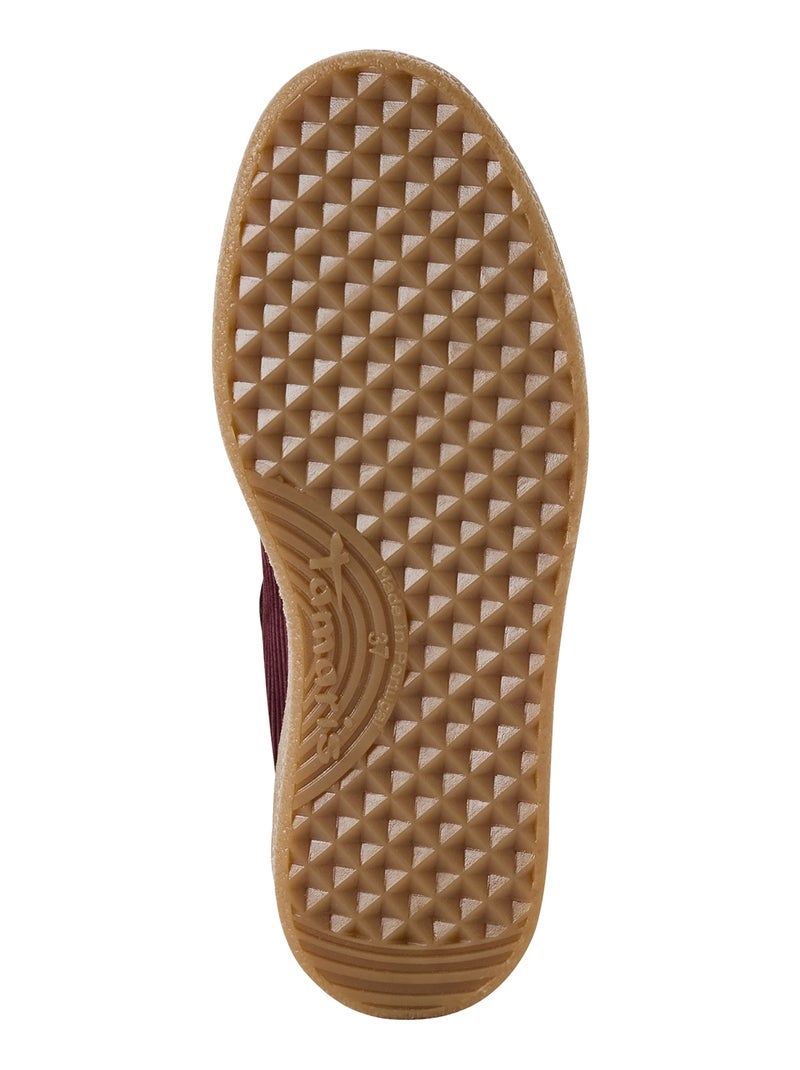 Basket Basse Cuir Tamaris Rouge - Kiabi