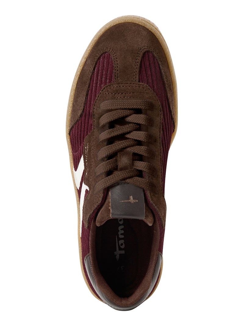 Basket Basse Cuir Tamaris Rouge - Kiabi