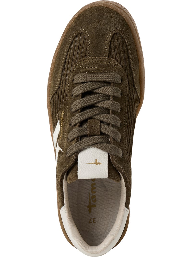 Basket Basse Cuir Tamaris Vert - Kiabi