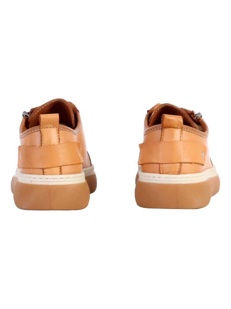 Basket Basse Cuir The Divine Factory Alénoa Camel - Kiabi