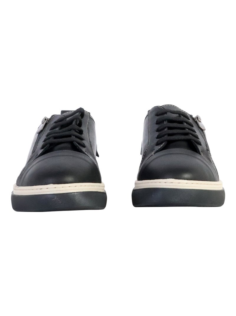 Basket Basse Cuir The Divine Factory Alénoa Noir - Kiabi