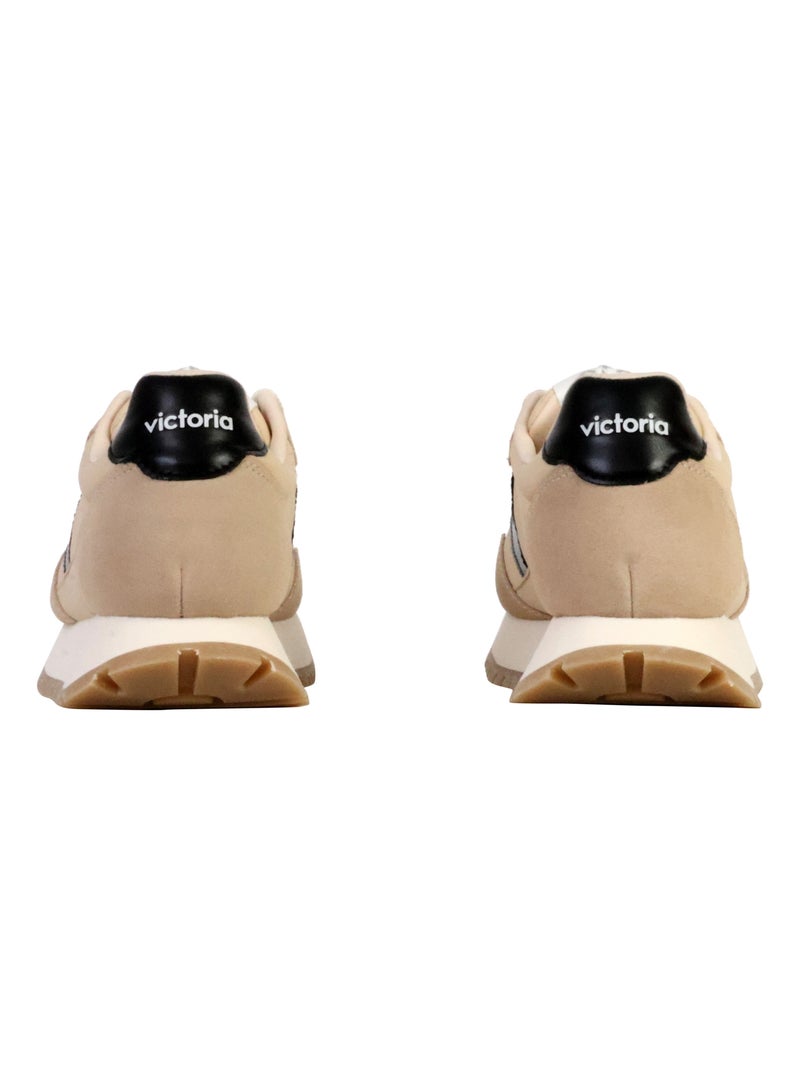 Basket Basse Cuir Victoria Beige - Kiabi
