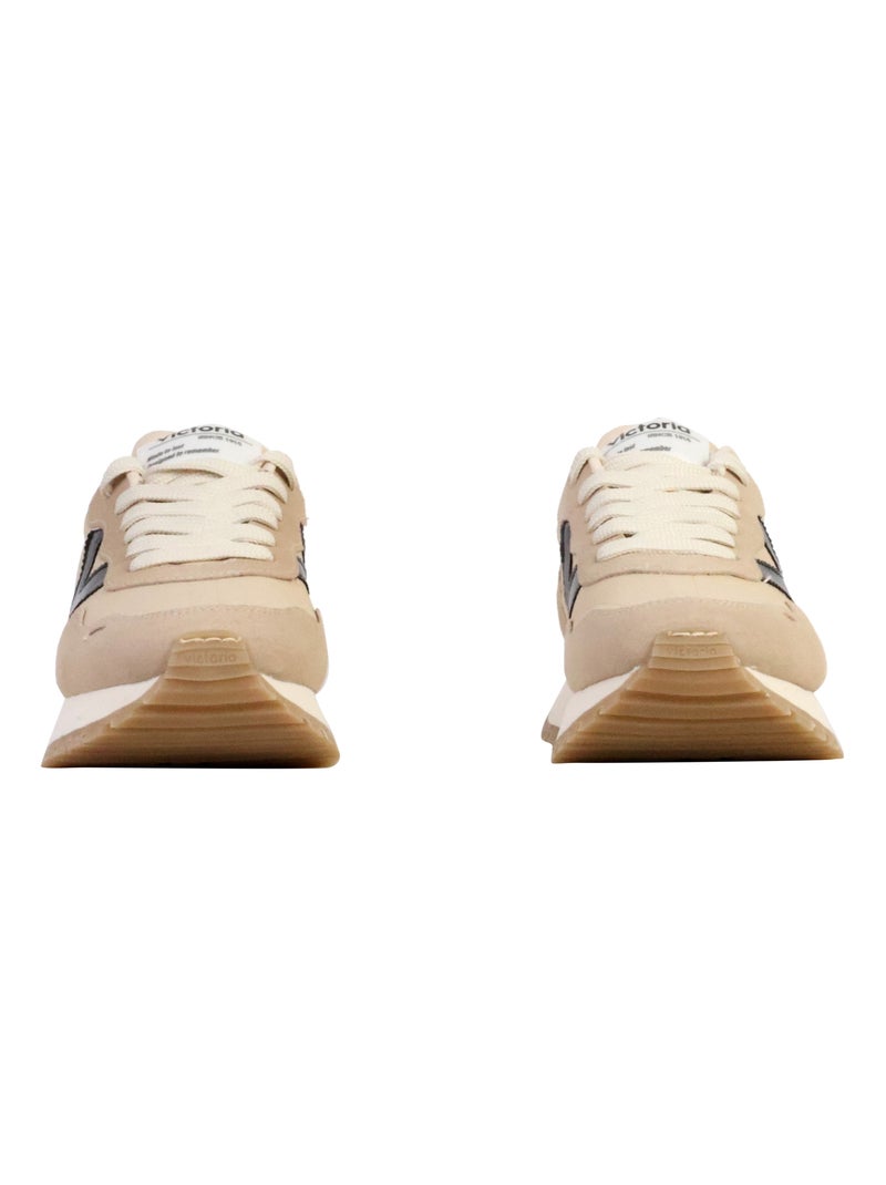 Basket Basse Cuir Victoria Beige - Kiabi