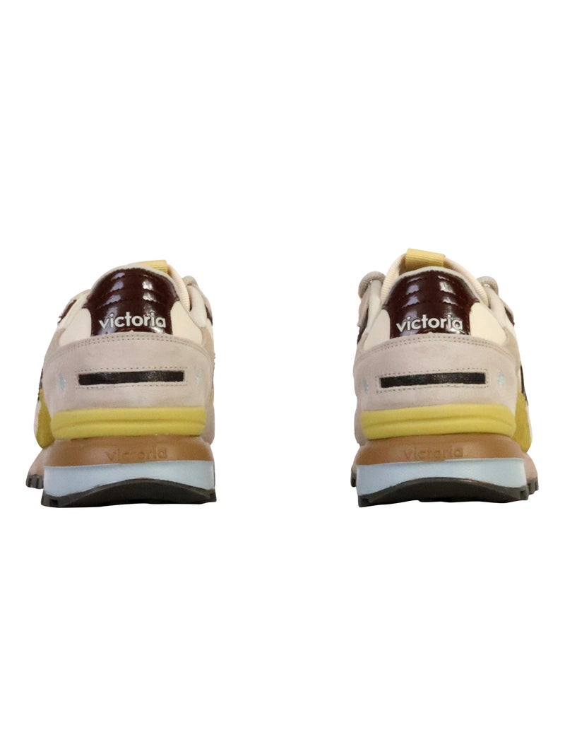 Basket Basse Cuir Victoria Beige - Kiabi
