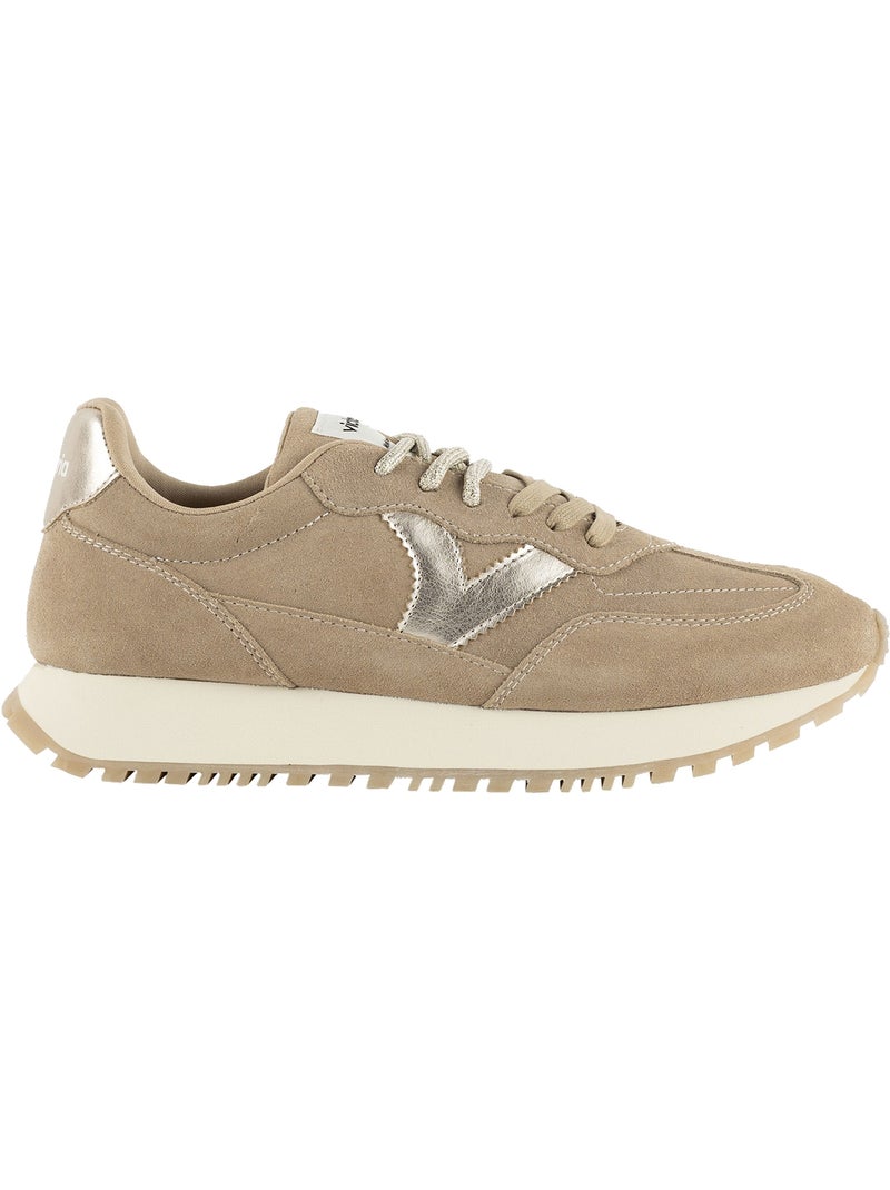 Basket basse cuir victoria Beige - Kiabi