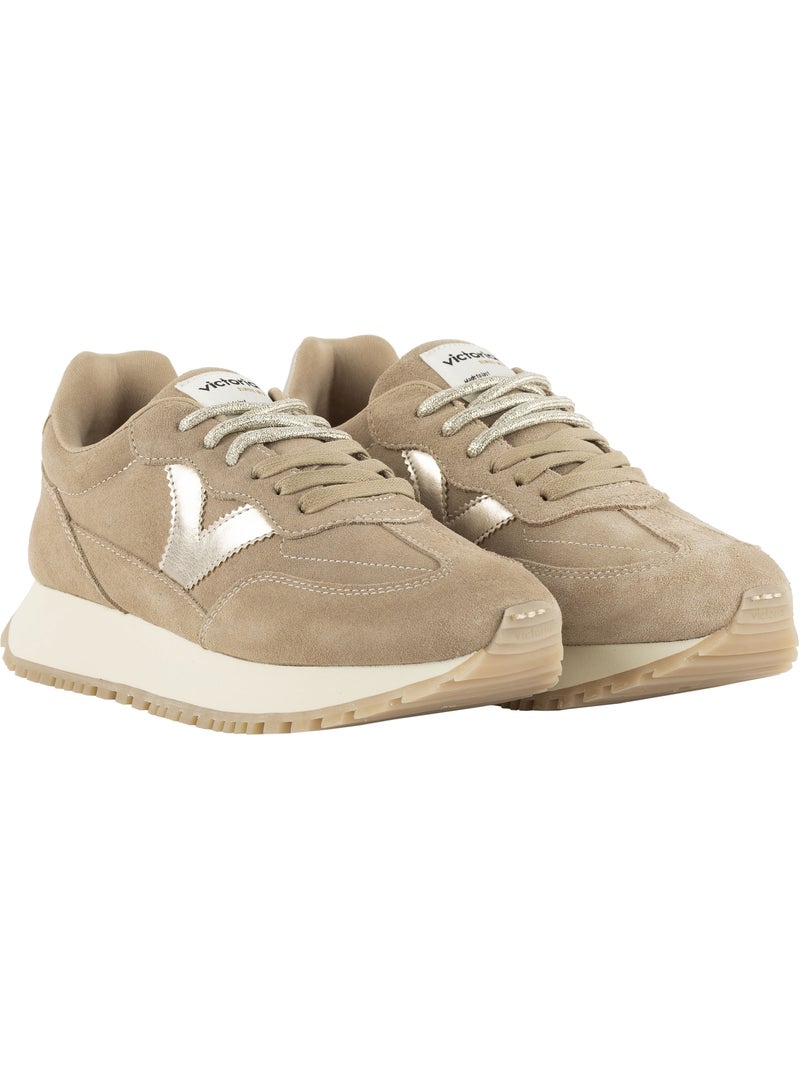 Basket basse cuir victoria Beige - Kiabi