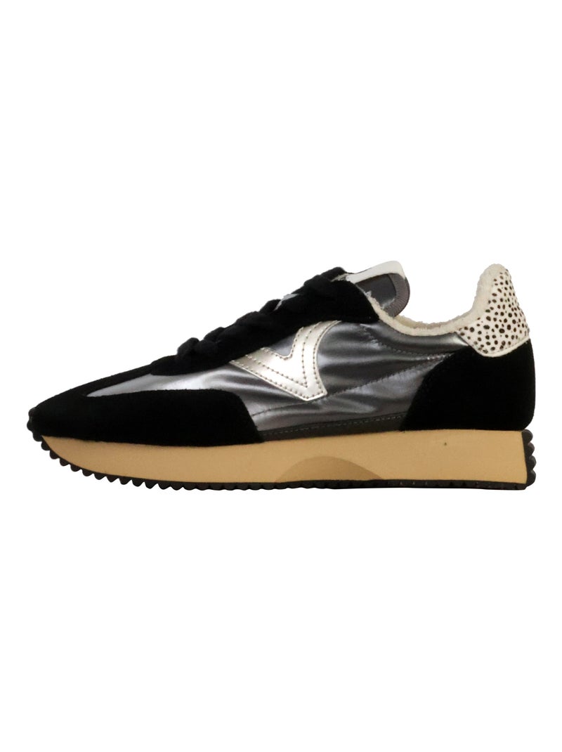 Basket Basse Cuir Victoria Bleu - Kiabi