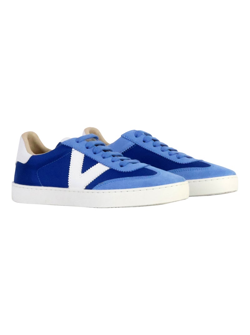 Basket Basse Cuir Victoria Bleu - Kiabi
