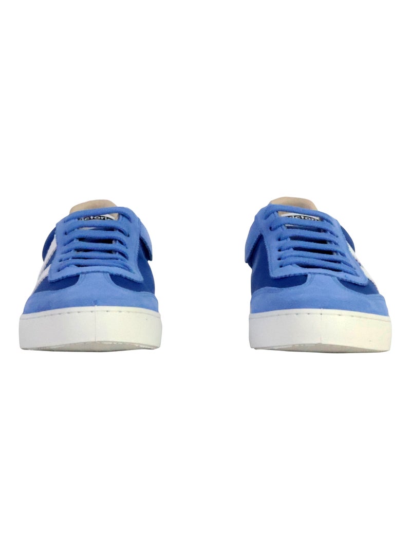 Basket Basse Cuir Victoria Bleu - Kiabi