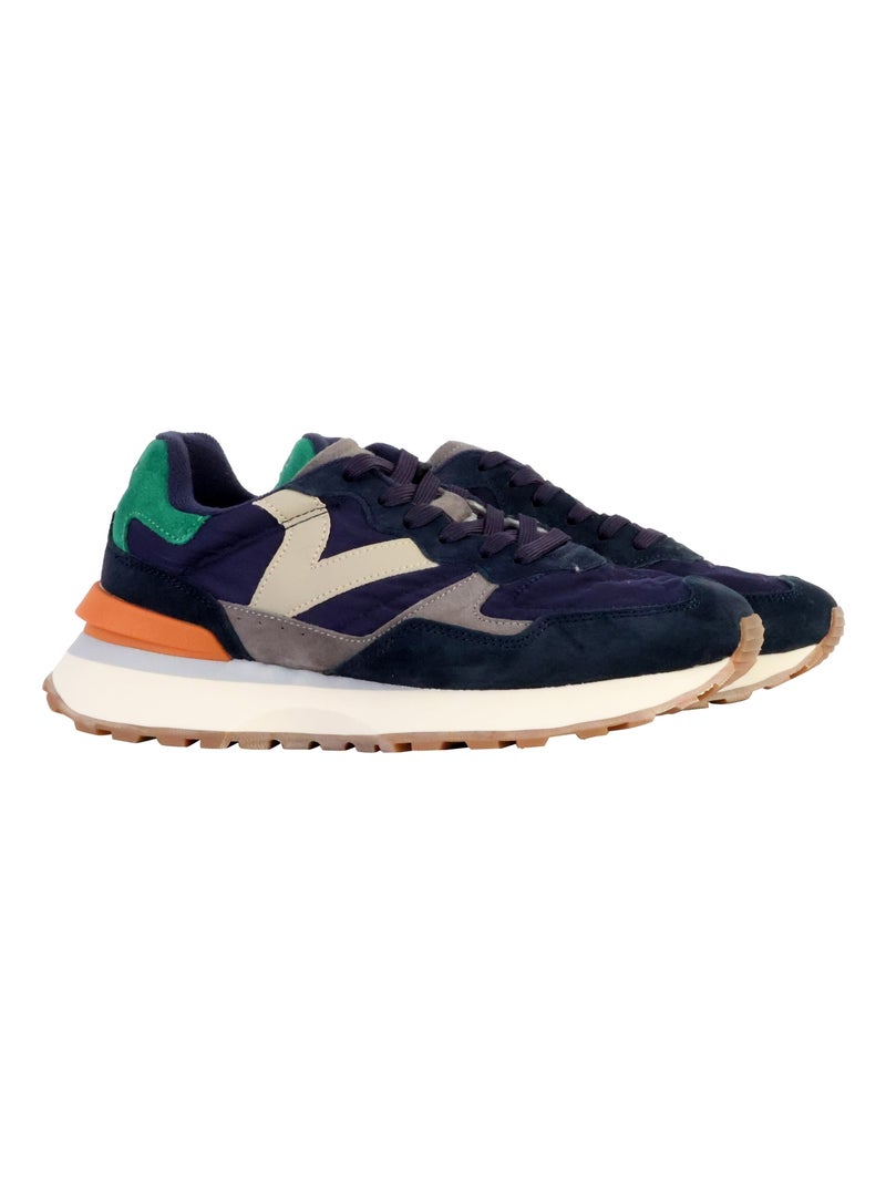 Basket Basse Cuir Victoria Bleu marine - Kiabi