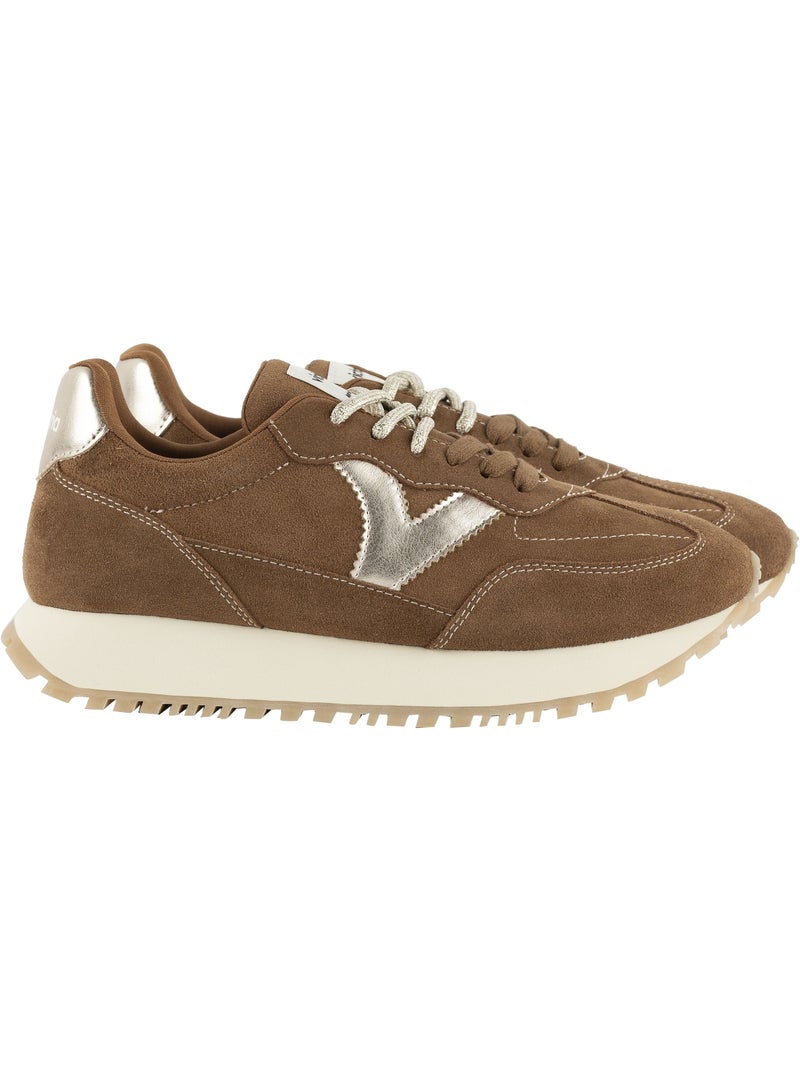 Basket basse cuir victoria Camel - Kiabi