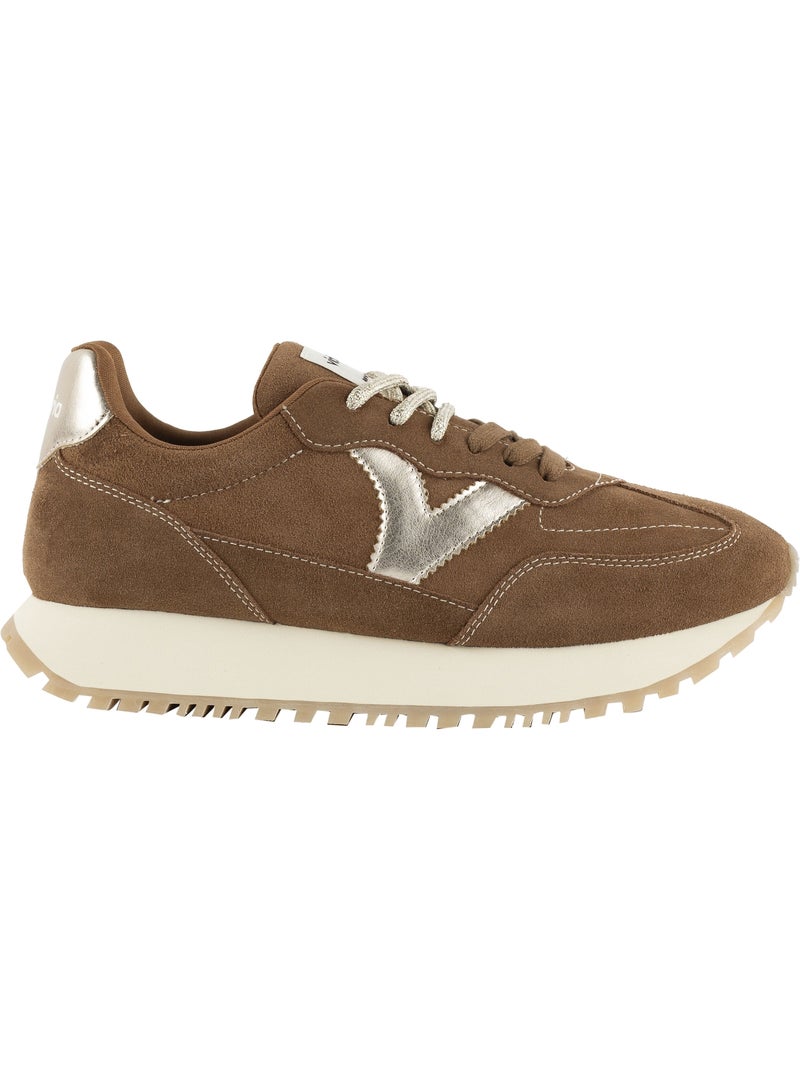 Basket basse cuir victoria Camel - Kiabi