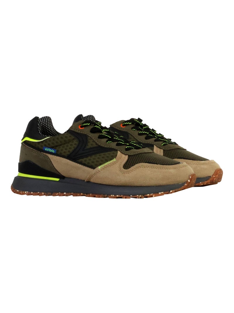 Basket Basse Cuir Victoria Kaki - Kiabi