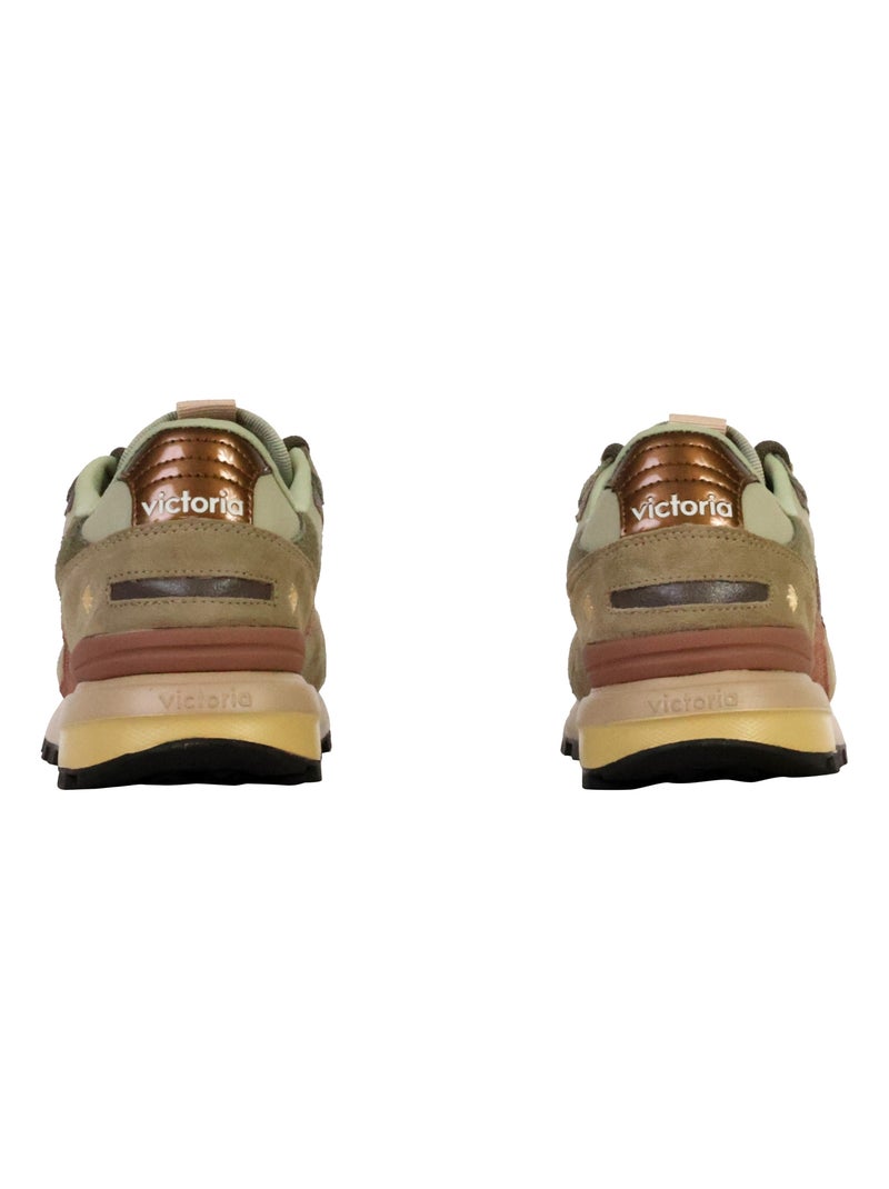 Basket Basse Cuir Victoria Kaki - Kiabi