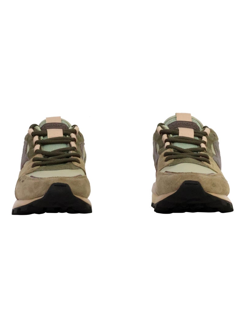 Basket Basse Cuir Victoria Kaki - Kiabi