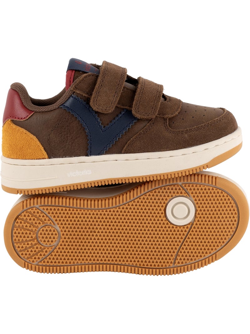Basket basse cuir victoria Marron - Kiabi