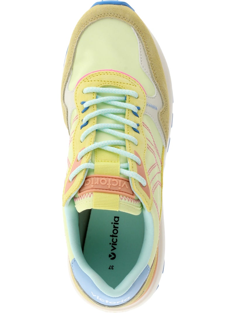 Basket Basse Cuir Victoria Multicolore - Kiabi