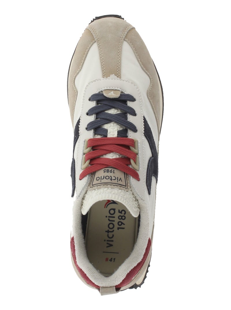 Basket Basse Cuir Victoria Root Washed Beige - Kiabi