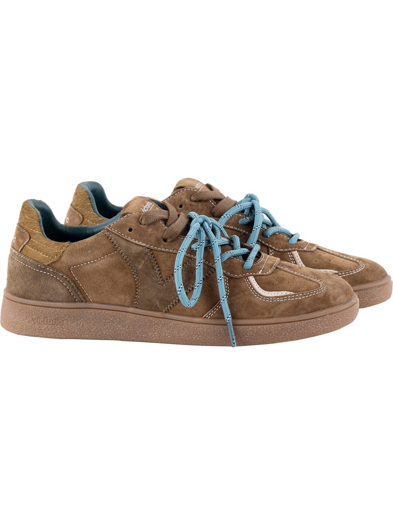 Basket basse cuir victoria Taupe - Kiabi