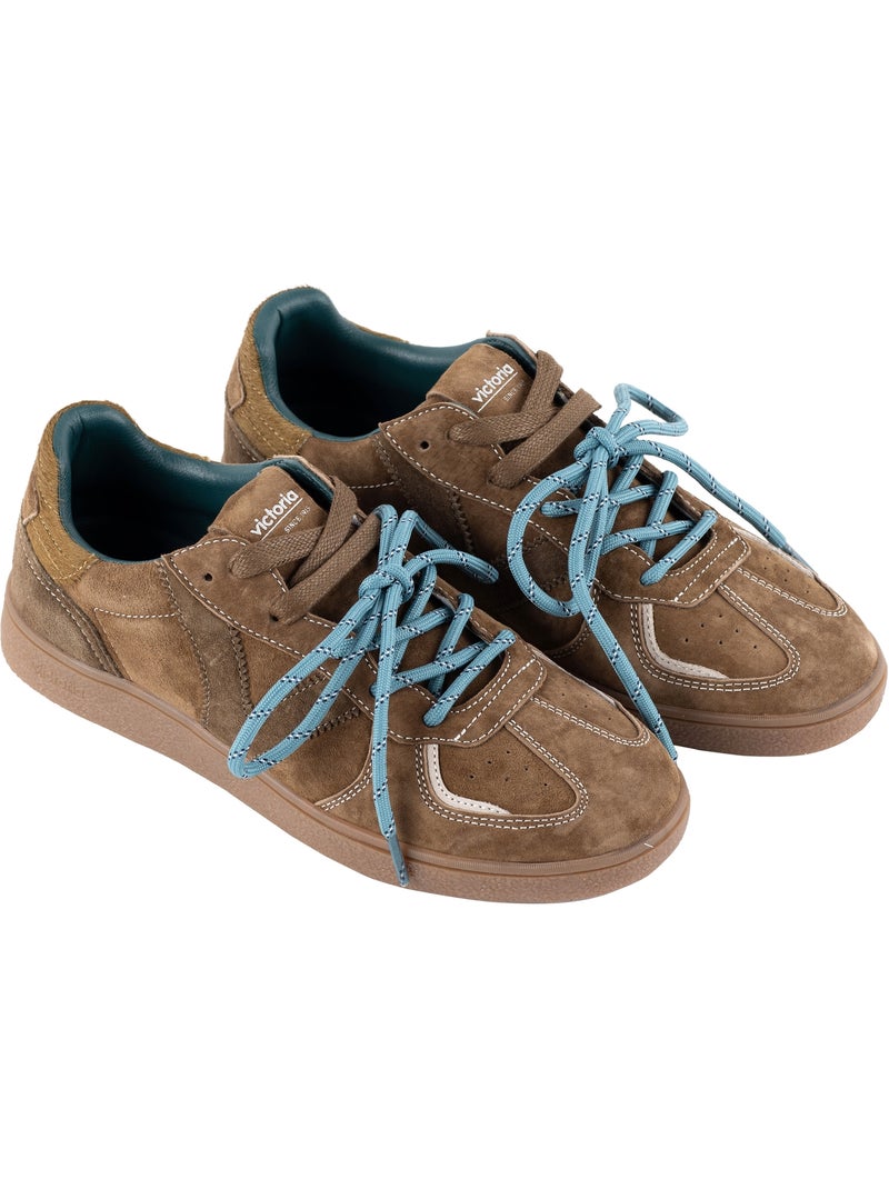 Basket basse cuir victoria Taupe - Kiabi