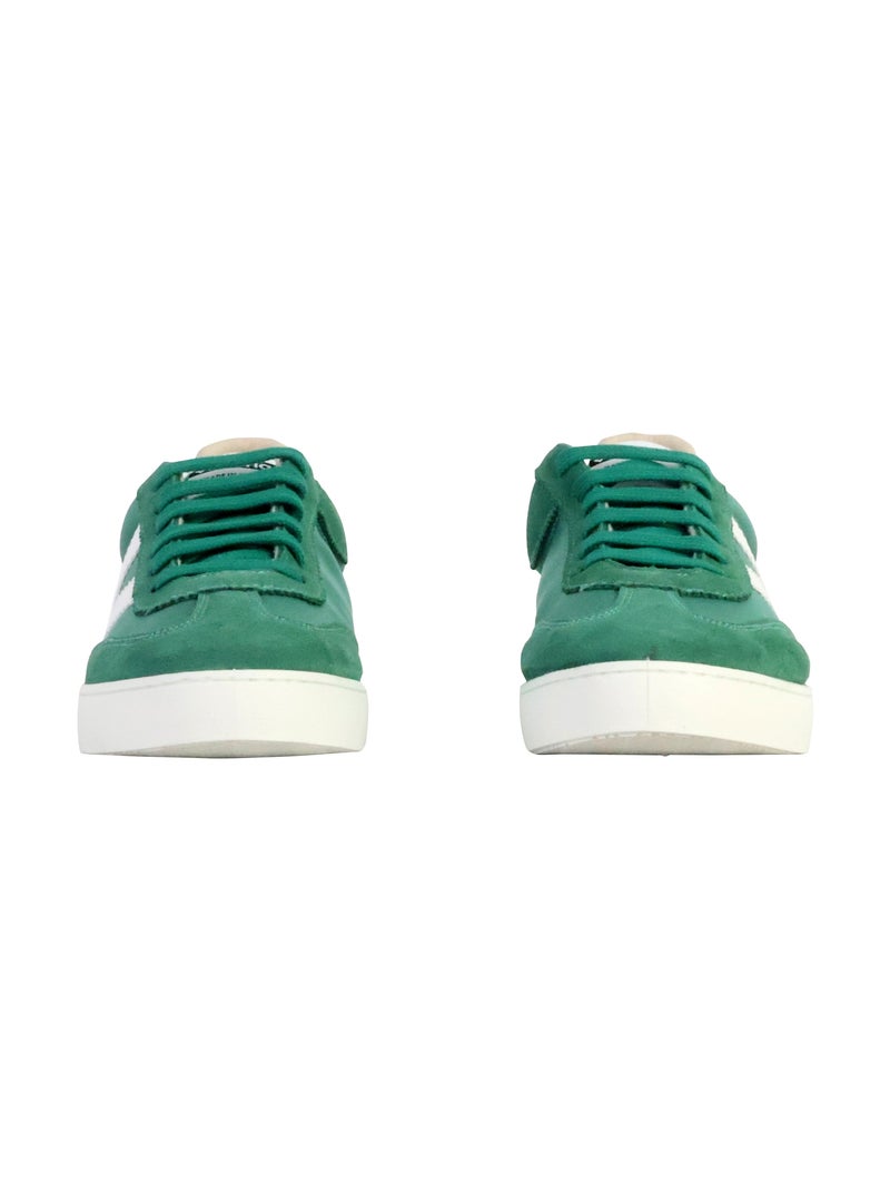 Basket Basse Cuir Victoria Vert - Kiabi